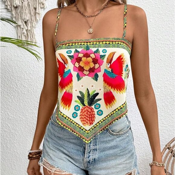 Boho tie back sleeveless top - Picture 3 of 7